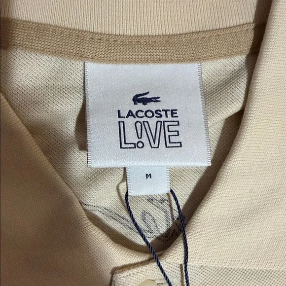 Lacoste Tan Logo Pattern Polo Shirt - Picture 2 of 5